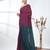 Magenta sequin-detail plain saree with teal pallu