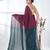 Magenta sequin-detail plain saree with teal pallu