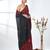 Dark red sequin-detail plain saree with black pallu