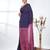 Purple sequin-detail plain saree with pink pallu