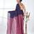 Purple sequin-detail plain saree with pink pallu