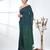 Teal sequin-detail plain saree with green pallu