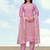 Light pink roman embroidered work kurta set