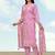 Light pink roman embroidered work kurta set