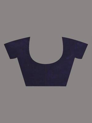 Teal sequin-detail plain saree with purple pallu 5