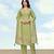 Parrot green roman simar embroidered work kurta set