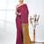 Fuchsia sequin-detail plain saree with mustard pallu