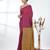 Fuchsia sequin-detail plain saree with mustard pallu
