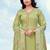 Parrot green roman simar embroidered work kurta set