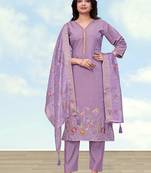 Lilac roman simar embroidered work kurta set