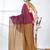 Fuchsia sequin-detail plain saree with mustard pallu