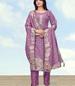 Lavender simar dyble print sttiched kurta set