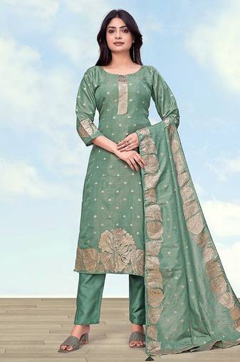 Sea green simar dyble print sttiched kurta set