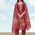 Rust red simar kurta set with floral print
