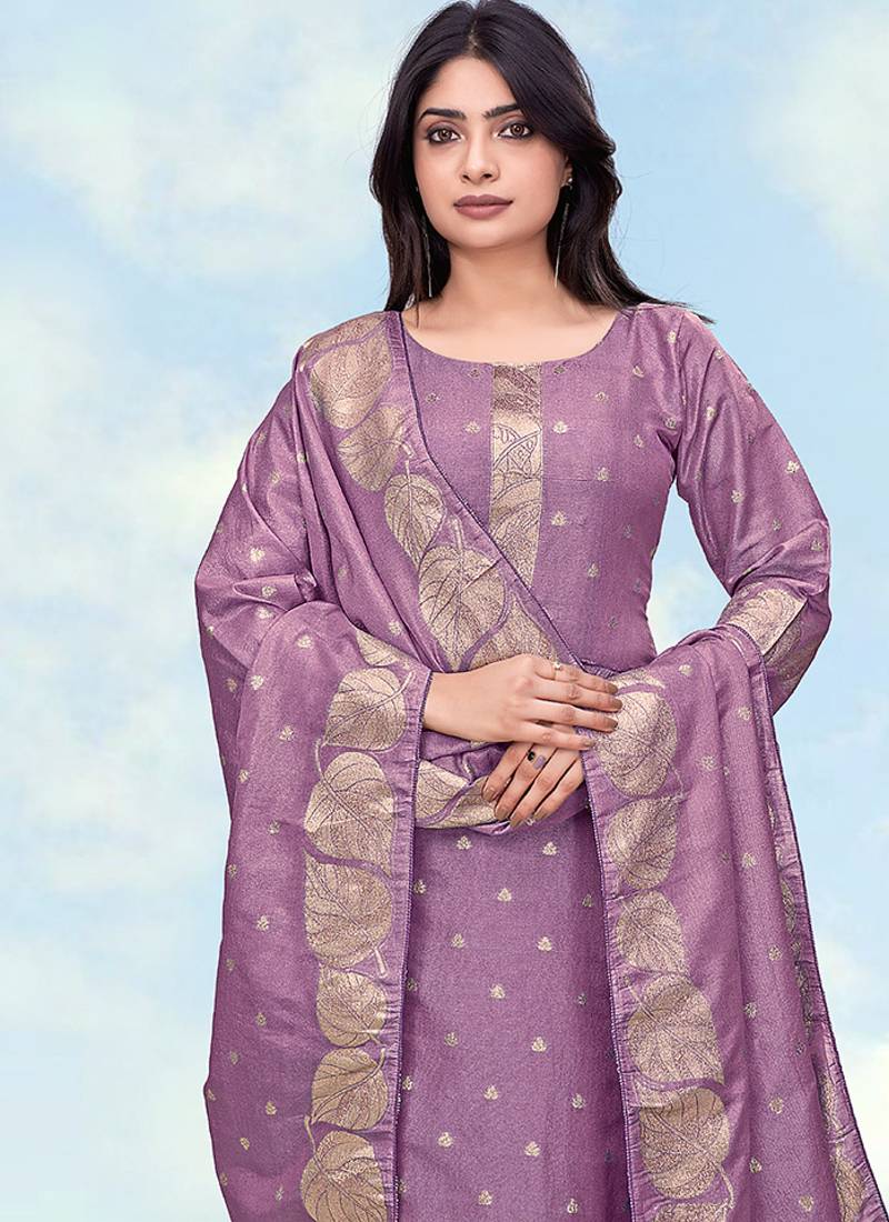 Lavender simar dyble print sttiched kurta set