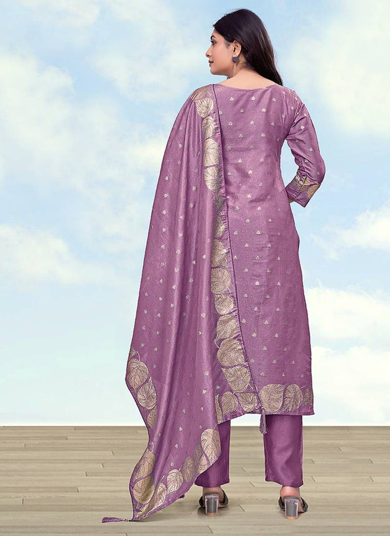 Lavender simar dyble print sttiched kurta set