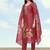 Rust red simar kurta set with floral print