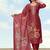 Rust red simar kurta set with floral print