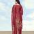Rust red simar kurta set with floral print