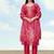 Pink simar kurta set with floral print