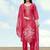 Pink simar kurta set with floral print