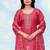 Pink simar kurta set with floral print