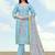 Light blue roman embroidered work kurta set