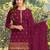 Pure georgette party wear suit in maroon color with embroidery work