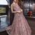 Soft premium net wedding wear gown in pink with embroidery & stone work