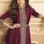 Georgette party wear anarkali suit in light wine with embroidery work