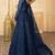 Butterfly net fabrics wedding wear gown in blue color with embroidery work