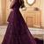 Butterfly net fabrics wedding wear gown in violet color with embroidery work