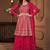 Pure georgette party wear sharara in pink color with embroidery work