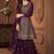 Pure georgette party wear sharara in violet color with embroidery work