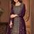 Pure georgette party wear sharara in violet color with embroidery work