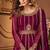Georgette party wear sharara in violet color with embroidery work