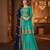 Georgette party wear sharara in turquoise color with embroidery work