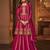 Georgette party wear sharara in magenta color with embroidery work