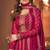 Georgette party wear sharara in magenta color with embroidery work