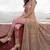Soft premium net wedding wear gown in pink with embroidery & stone work