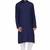 Navy blue rayon straight long kurta with white pants