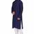 Navy blue rayon straight long kurta with white pants