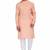 Peach color rayon long kurta with white pants
