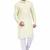 Lemon yellow rayon long kurta with white pants