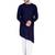Designer navy blue rayon kurta set with white pants
