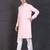 Baby pink cotton kurta set with stylish white pants