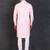 Baby pink cotton kurta set with stylish white pants