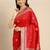 Red Jacquard Silk Zari Woven Border & Buta Work Saree With Unstitched Blouse Piece