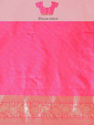 Women   s Jacquard Silk Rich Zari Woven Saree With Unstitched Blouse Piece  6
