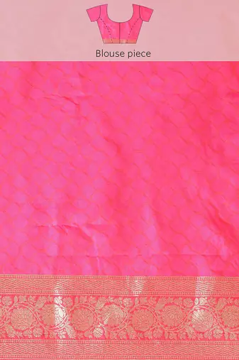 Women   s Jacquard Silk Rich Zari Woven Saree With Unstitched Blouse Piece 